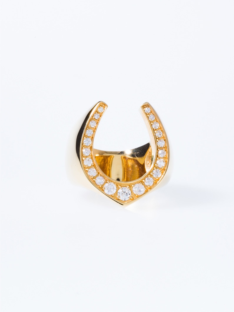 K18 Yellow Gold Diamond Horse Shoe Ring(L) 詳細画像 gold 2