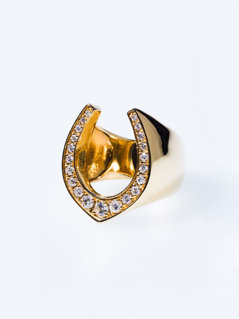 K18 Yellow Gold Diamond Horse Shoe Ring(L) 詳細画像 gold 1