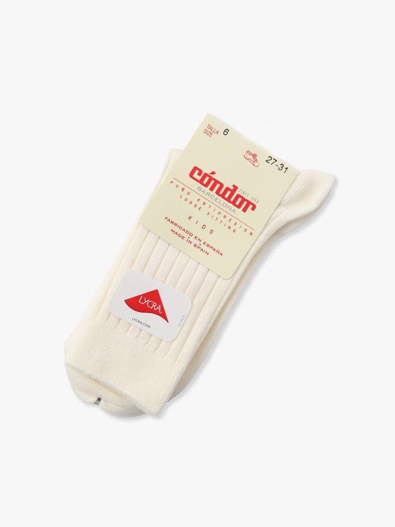 Basic Rib Short Socks (kids/4-8year) 詳細画像 off white