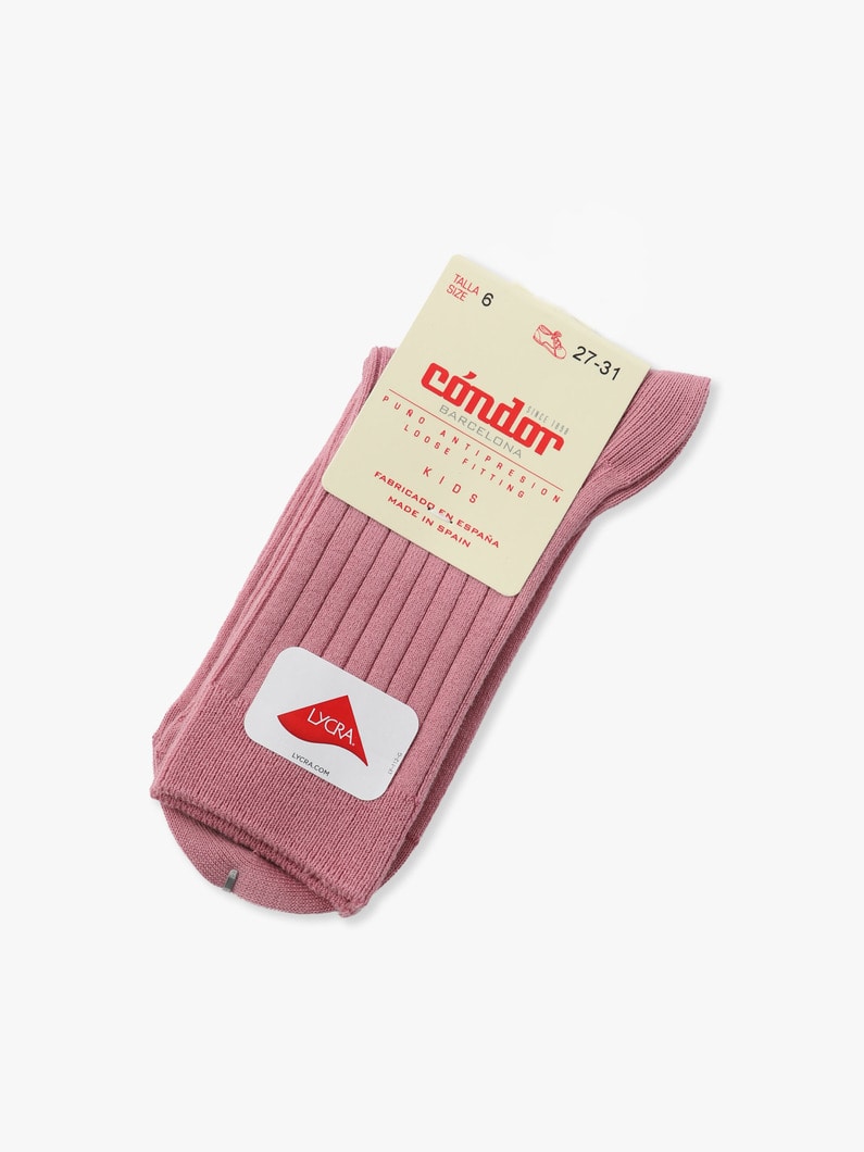 Basic Rib Short Socks (kids/4-8year) 詳細画像 pink 1