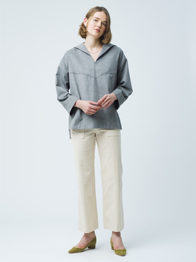 Wool Sailor Collar Shirt 詳細画像 gray 3