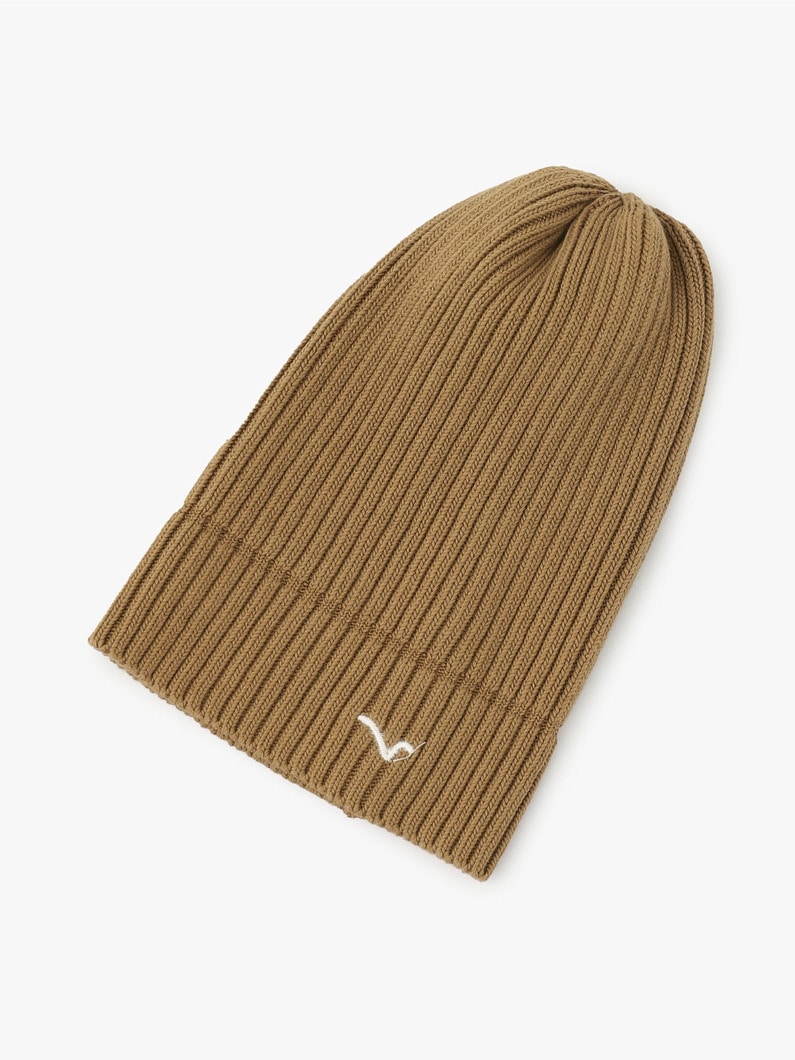 Organic Cotton Knit Cap (beige/navy) 詳細画像 navy 2