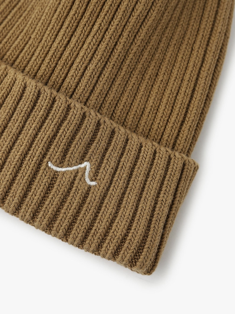 Organic Cotton Knit Cap (beige/navy) 詳細画像 navy 3