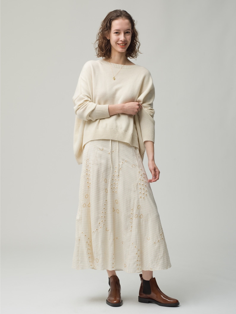 India Embroidery Flare Skirt 詳細画像 ivory 1