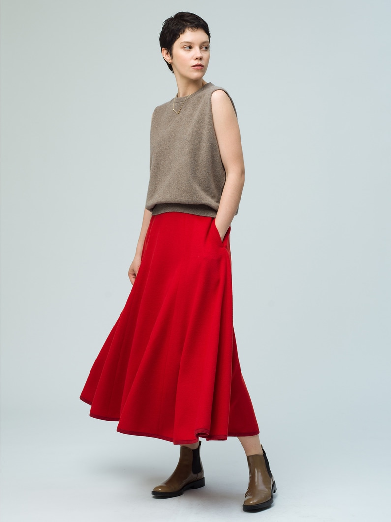 Wool Flare Skirt 詳細画像 lt red 2
