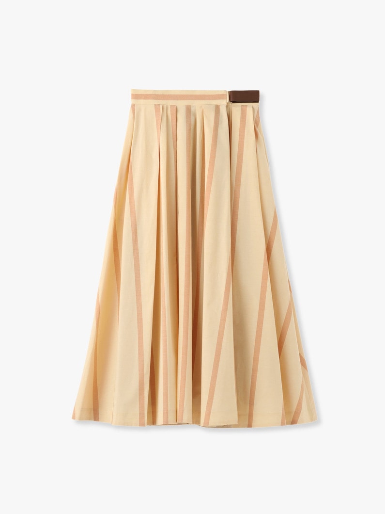 Light Cotton Striped Skirt 詳細画像 light orange 4