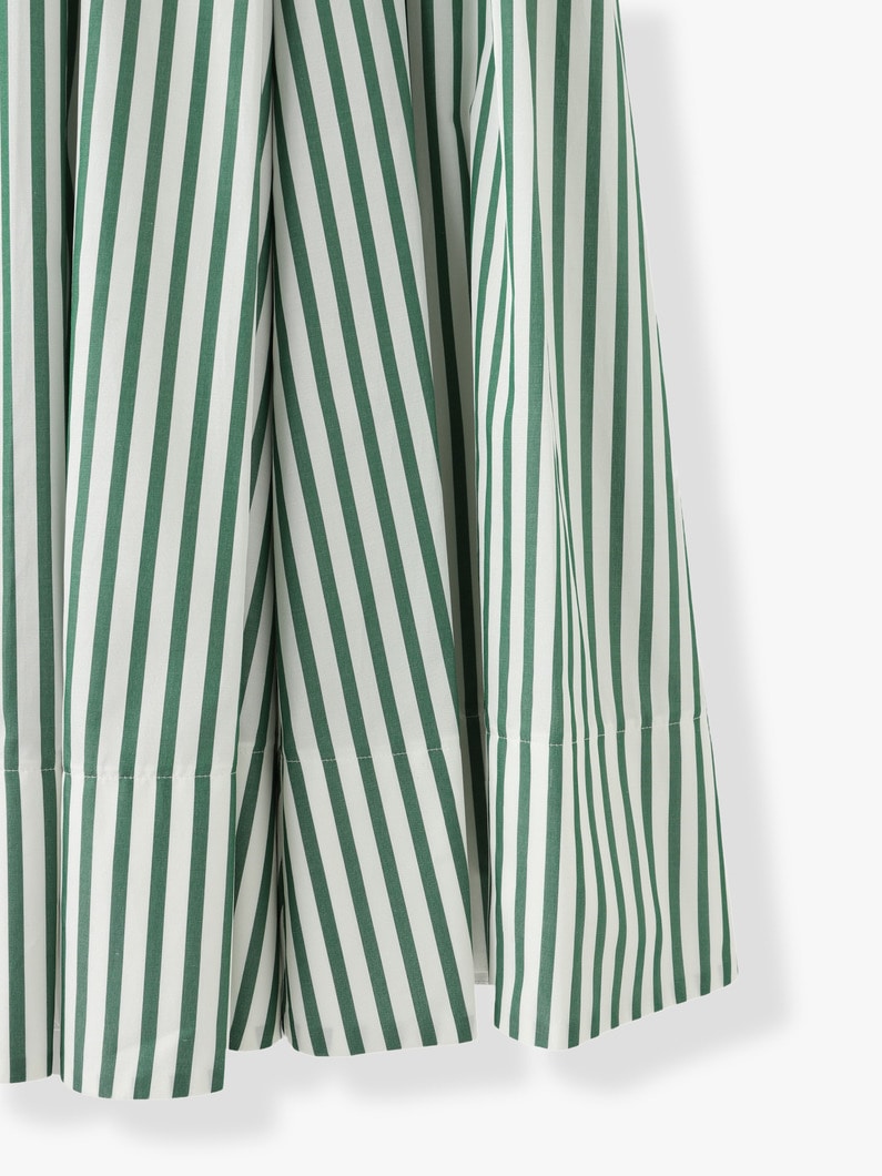 Silk Cotton Striped Flare Skirt 詳細画像 green 8