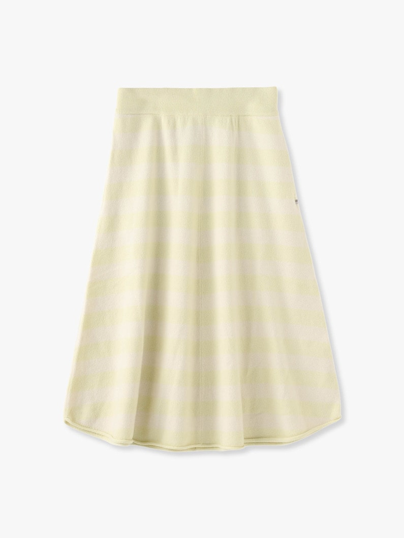 Cashmere A Line Skirt (striped) 詳細画像 light yellow 3