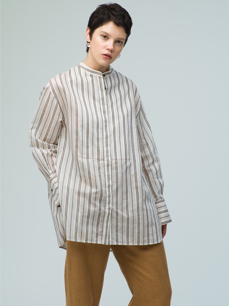 Sheer Silk Cotton Shirt 詳細画像 ivory 2