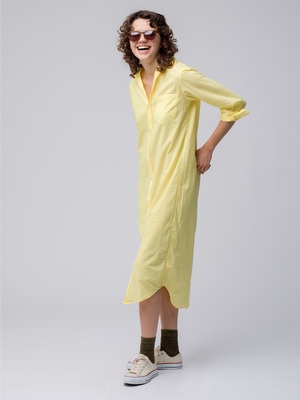 Rory Botanical Dye Organic Cotton Voile Shirt Dress 詳細画像 yellow