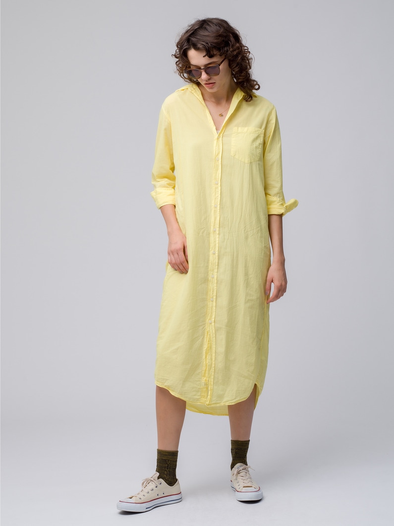 Rory Botanical Dye Organic Cotton Voile Shirt Dress 詳細画像 yellow 2