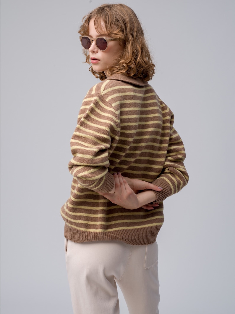 Renny Striped Wool Pullover 詳細画像 brown 2