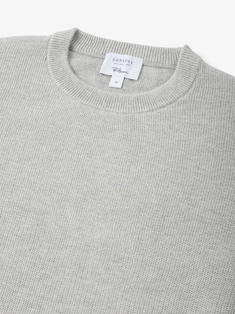 Cotton Knit Pullover 詳細画像 top gray 4