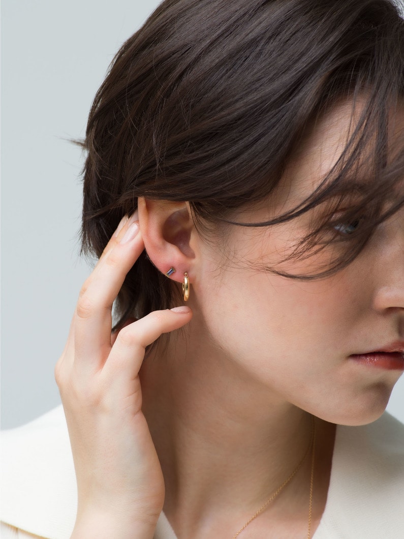 18K Birthstone Pierced Earring (September / Sapphire) 詳細画像 yellow gold 1