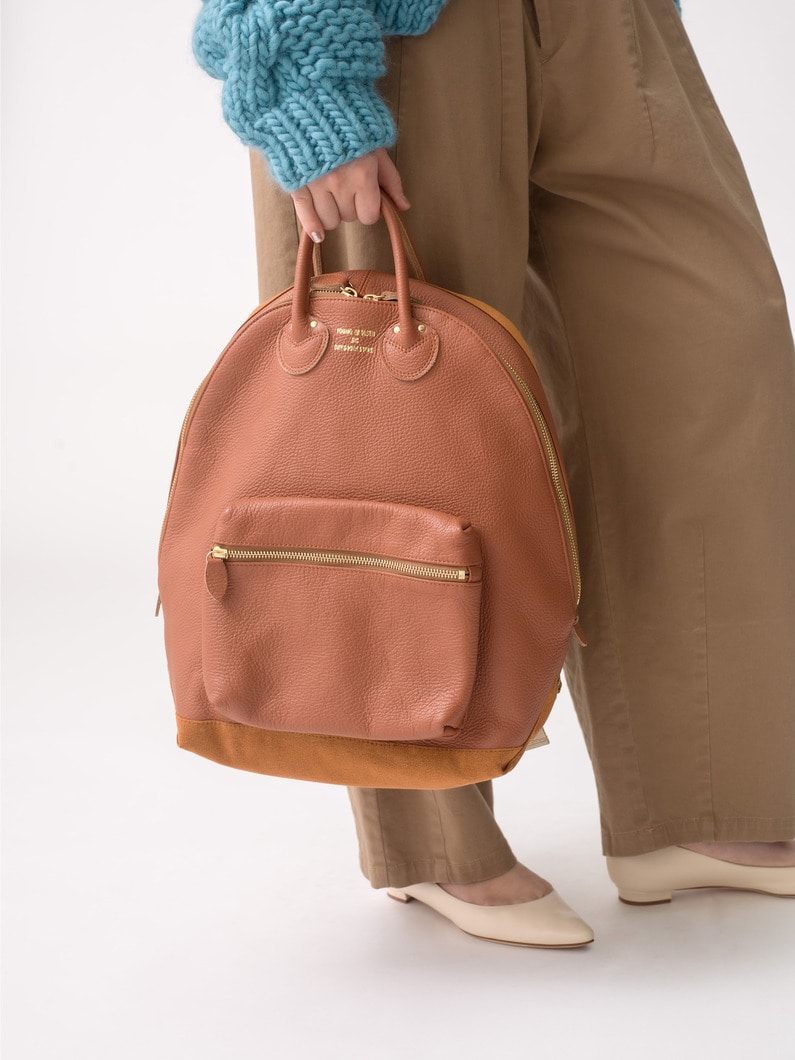 Embossed Leather Backpack 詳細画像 brown