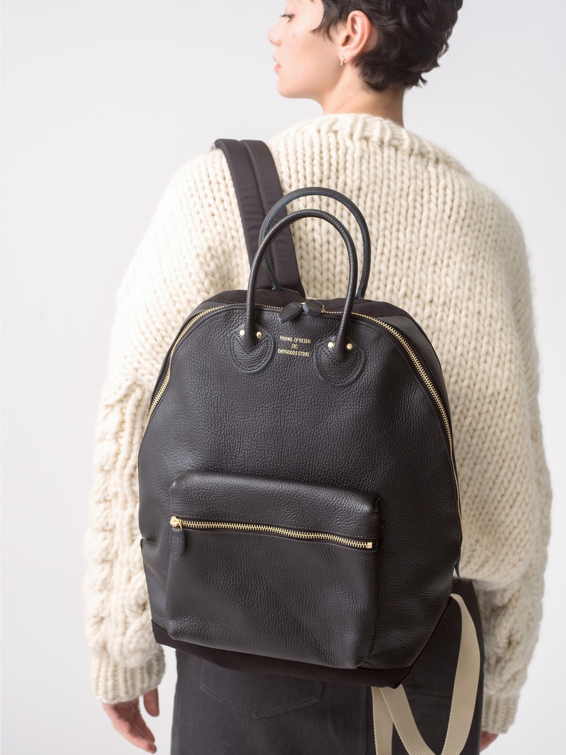 Embossed Leather Backpack 詳細画像 black