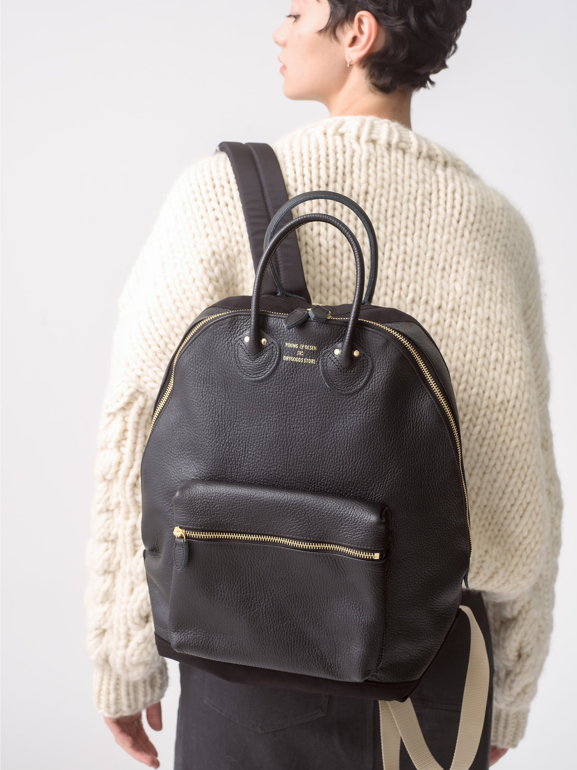 Embossed Leather Backpack 詳細画像 black 1