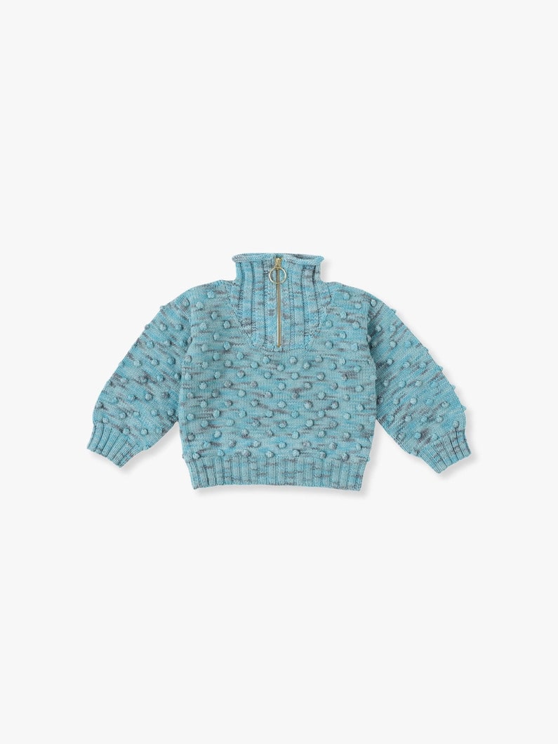 Popcorn Ski Half Zip Knit Pullover (4year) 詳細画像 light blue 1