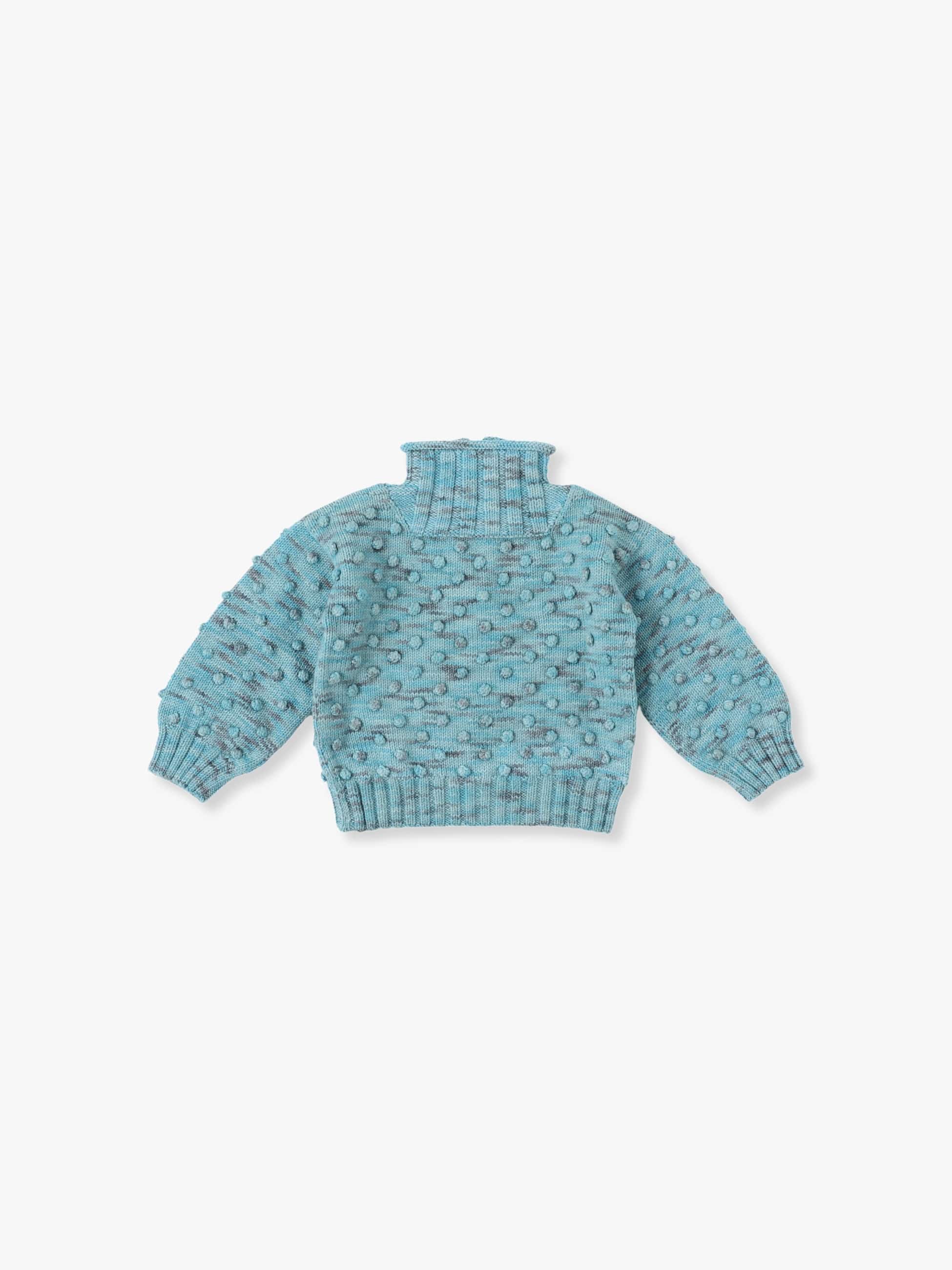 Popcorn Ski Half Zip Knit Pullover (4year) 詳細画像 light blue 1