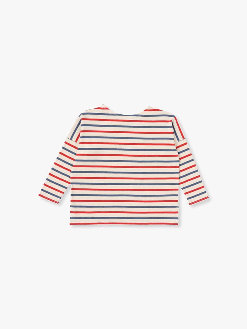 Striped Long Sleeve Tee (kids/multi/off white/blue) 詳細画像 off white 1