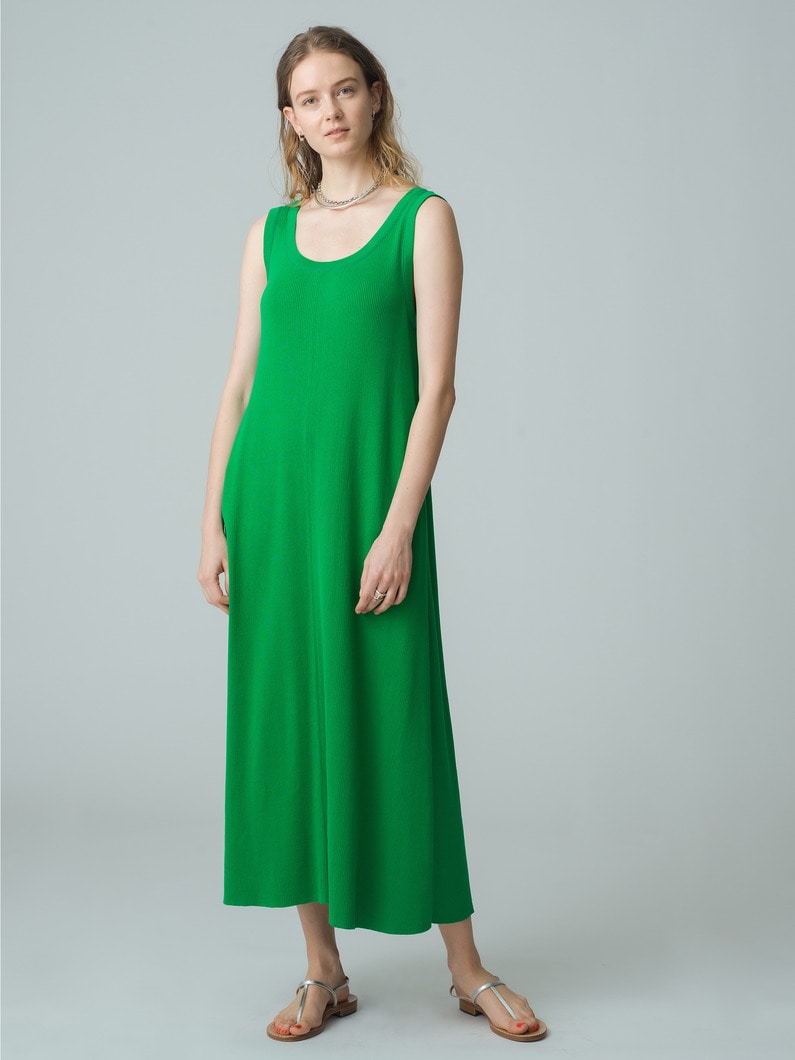 Clear Rib Sleeveless Dress 詳細画像 green 1