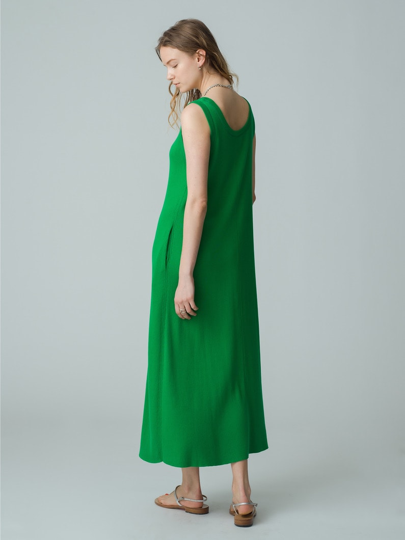 Clear Rib Sleeveless Dress 詳細画像 green 2
