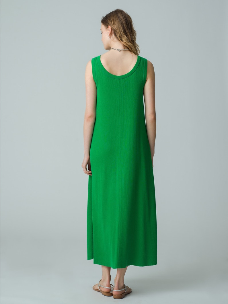 Clear Rib Sleeveless Dress 詳細画像 green 3
