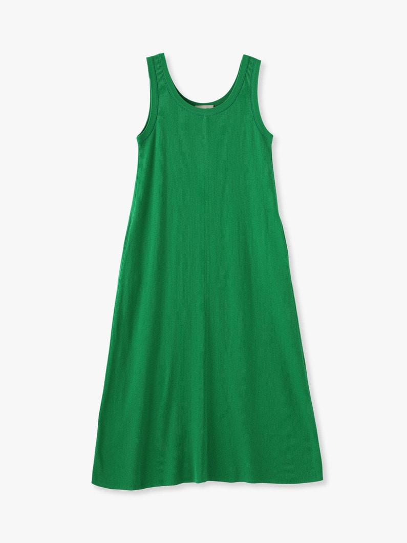 Clear Rib Sleeveless Dress 詳細画像 green 4