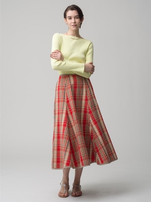 Checked Flared Skirt 詳細画像 red