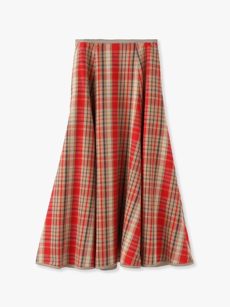 Checked Flared Skirt 詳細画像 red 3