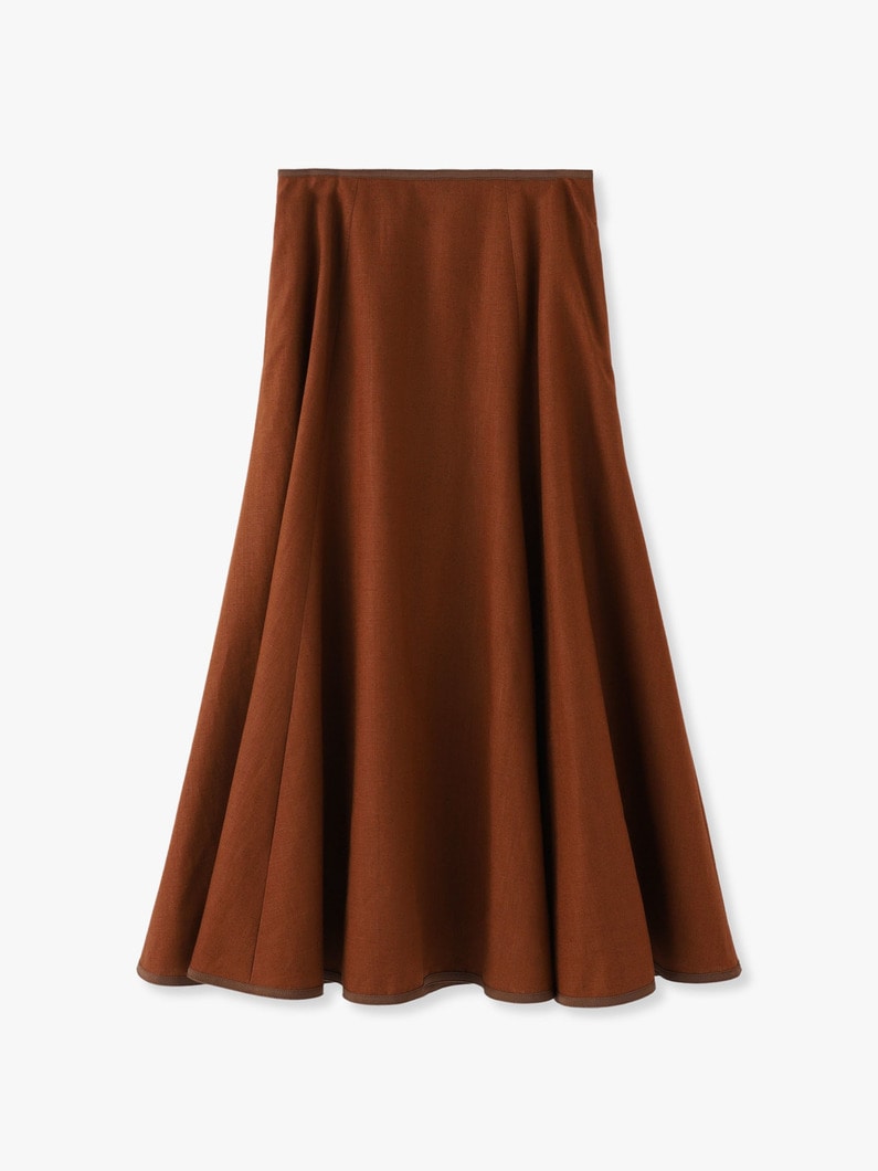 Linen Flared Skirt 詳細画像 brown 2