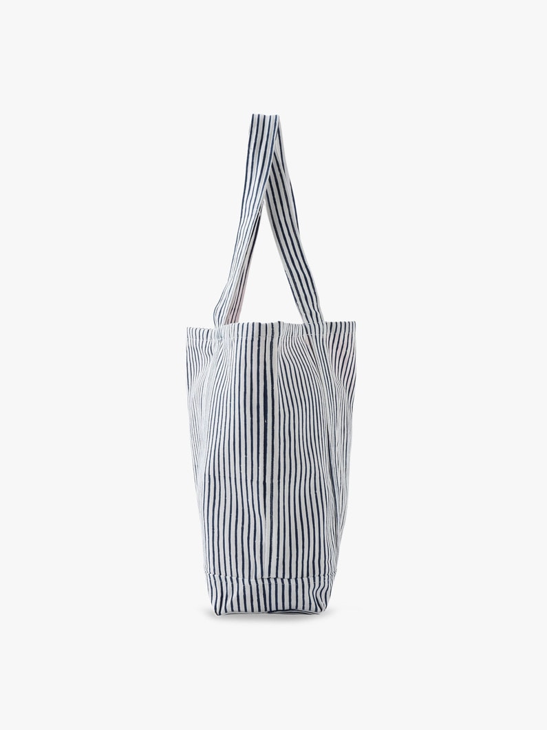 Small Thin Striped Tote Bag (navy) 詳細画像 navy 4