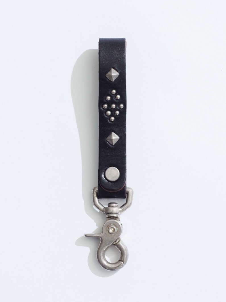 Studs Leather Long Key Ring 詳細画像 silver