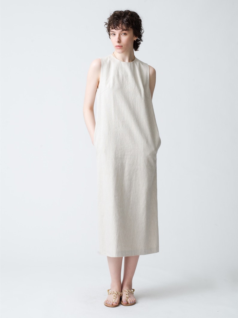 Cotton Linen Sleeveless Dress 詳細画像 beige 1