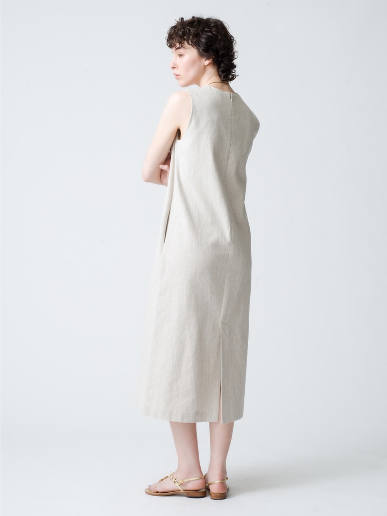 Cotton Linen Sleeveless Dress 詳細画像 beige 3