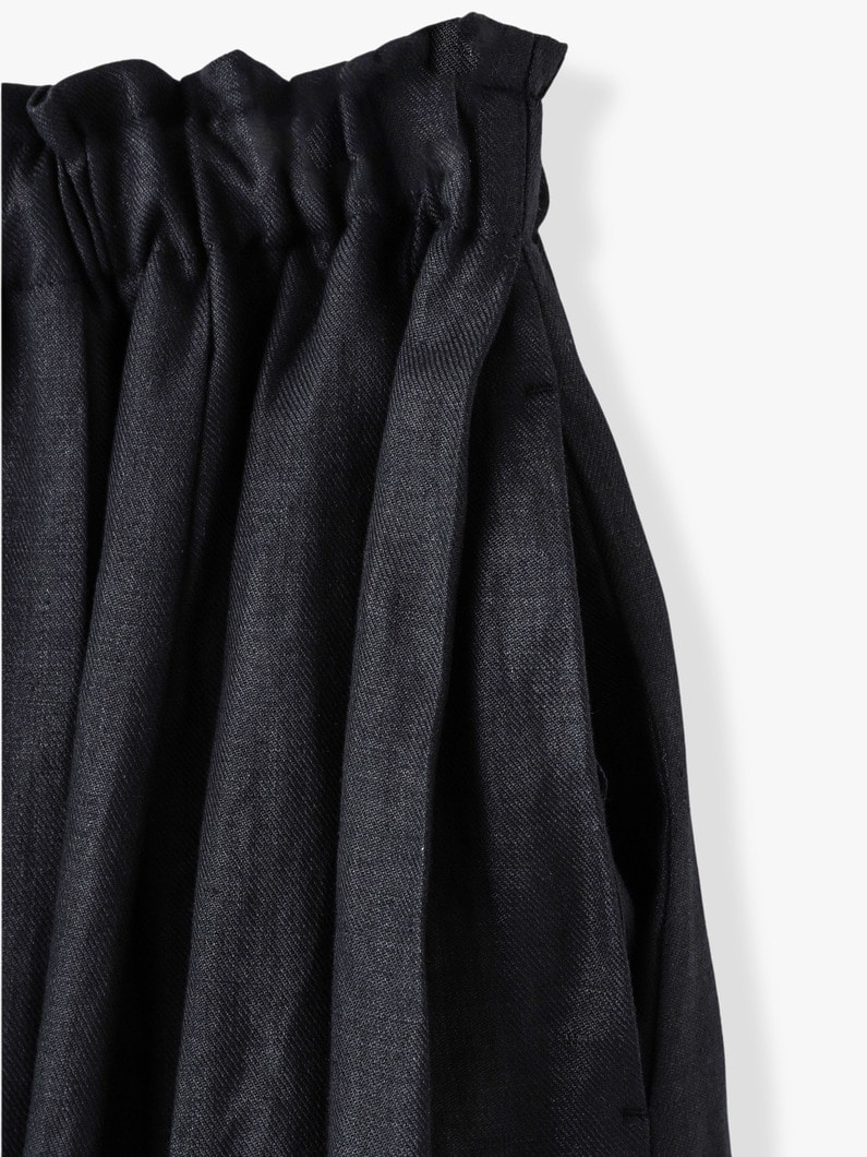 Random Pleats Linen Skirt (ivory/red/black) 詳細画像 black 2