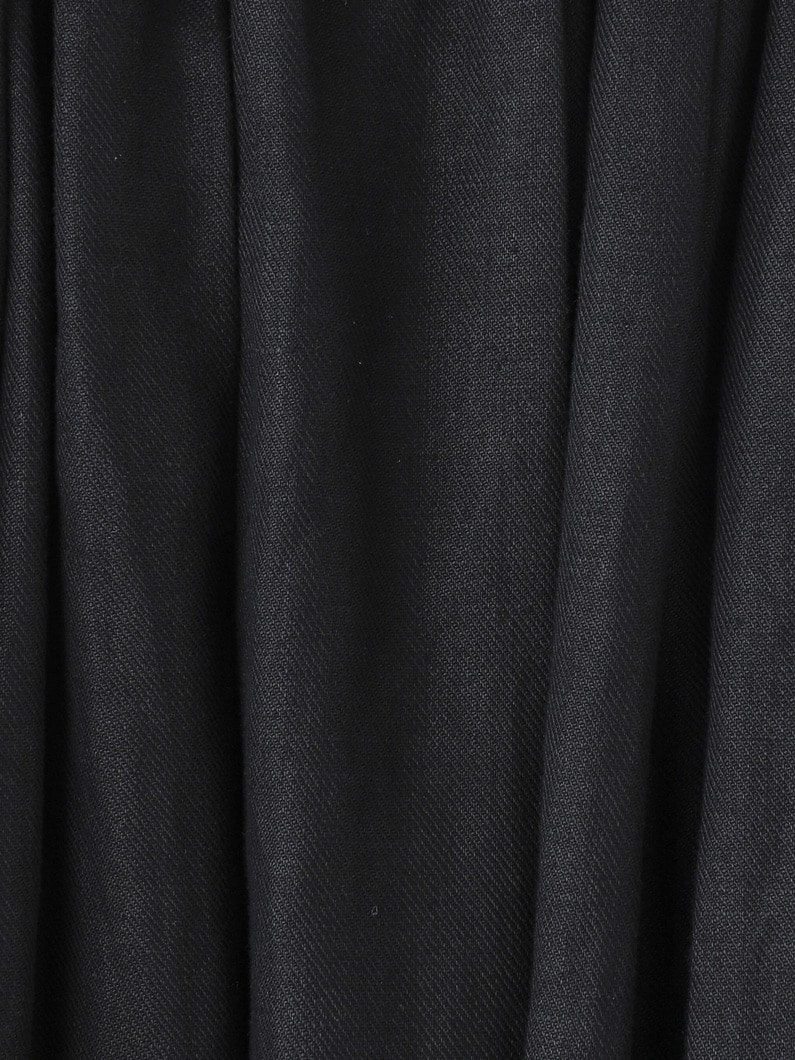Random Pleats Linen Skirt (ivory/red/black) 詳細画像 black 3