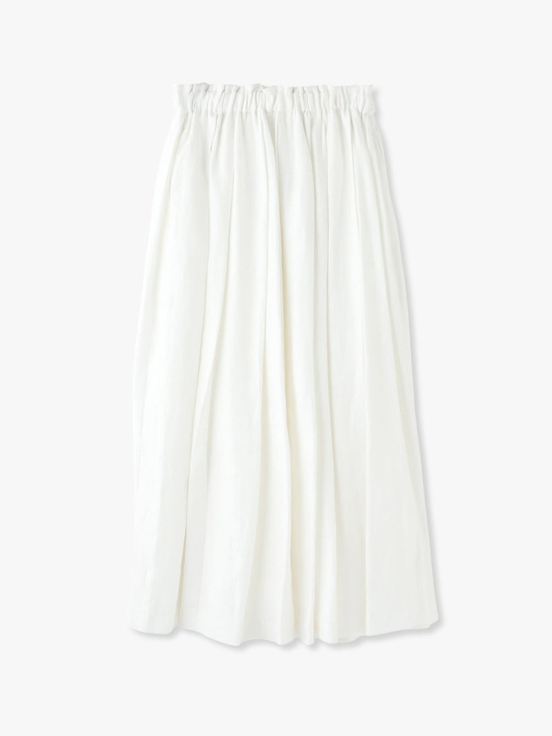 Random Pleats Linen Skirt (ivory/red/black) 詳細画像 ivory 2