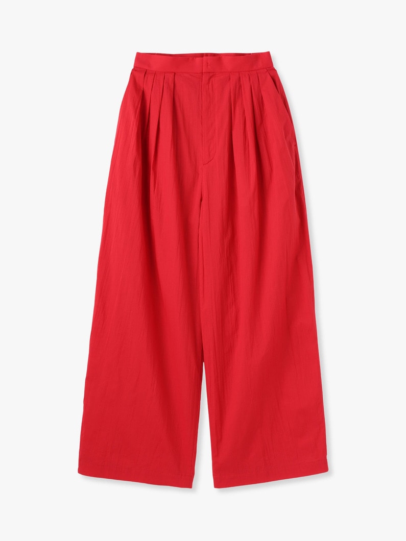 Wrinkles Cotton Tuck Wide Pants 詳細画像 red 3