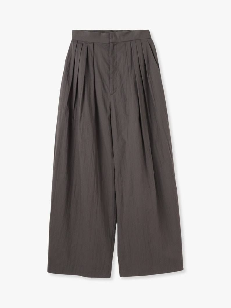 Wrinkles Cotton Tuck Wide Pants 詳細画像 charcoal gray
