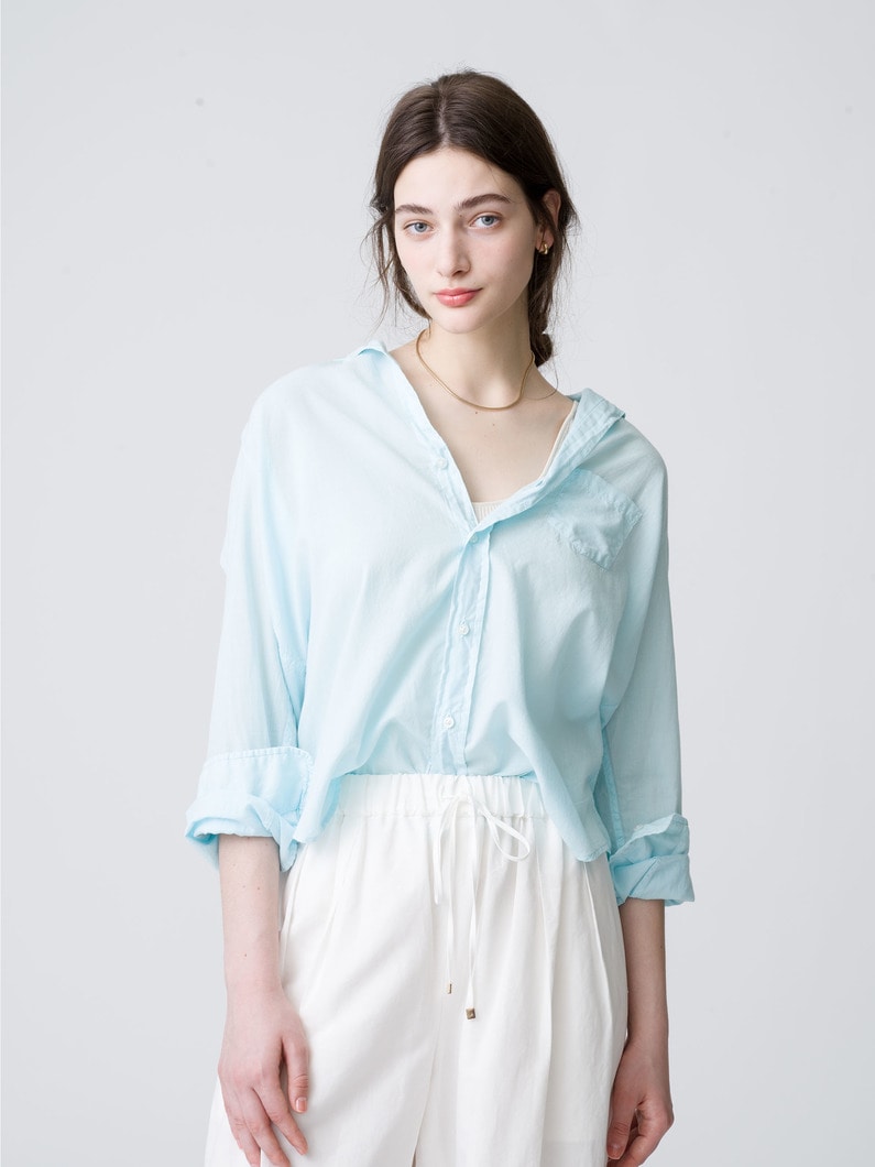 Eileen Italian Light Poplin Cotton Shirt  詳細画像 light blue