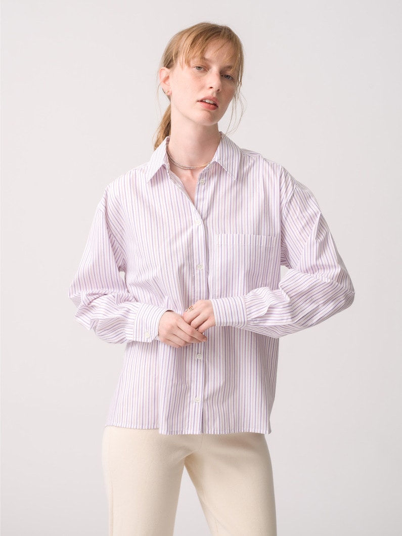 Leka Shirt (stripe) 詳細画像 purple 1