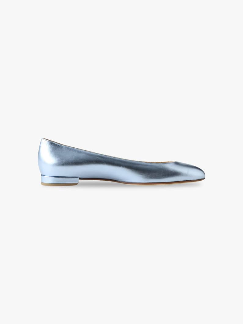 Nappa Laminated Leather Round Toe Flat Shoes (blue) 詳細画像 blue 2