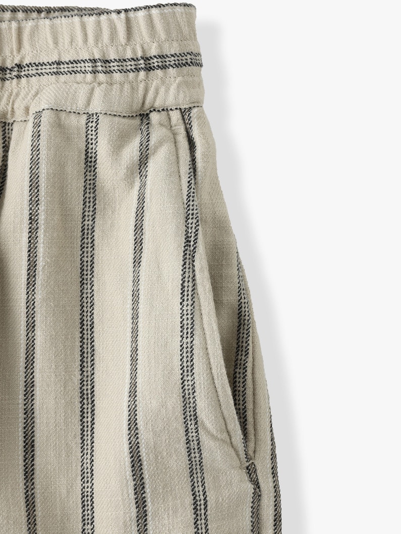Organic Cotton Striped Easy Pants 詳細画像 ivory 3
