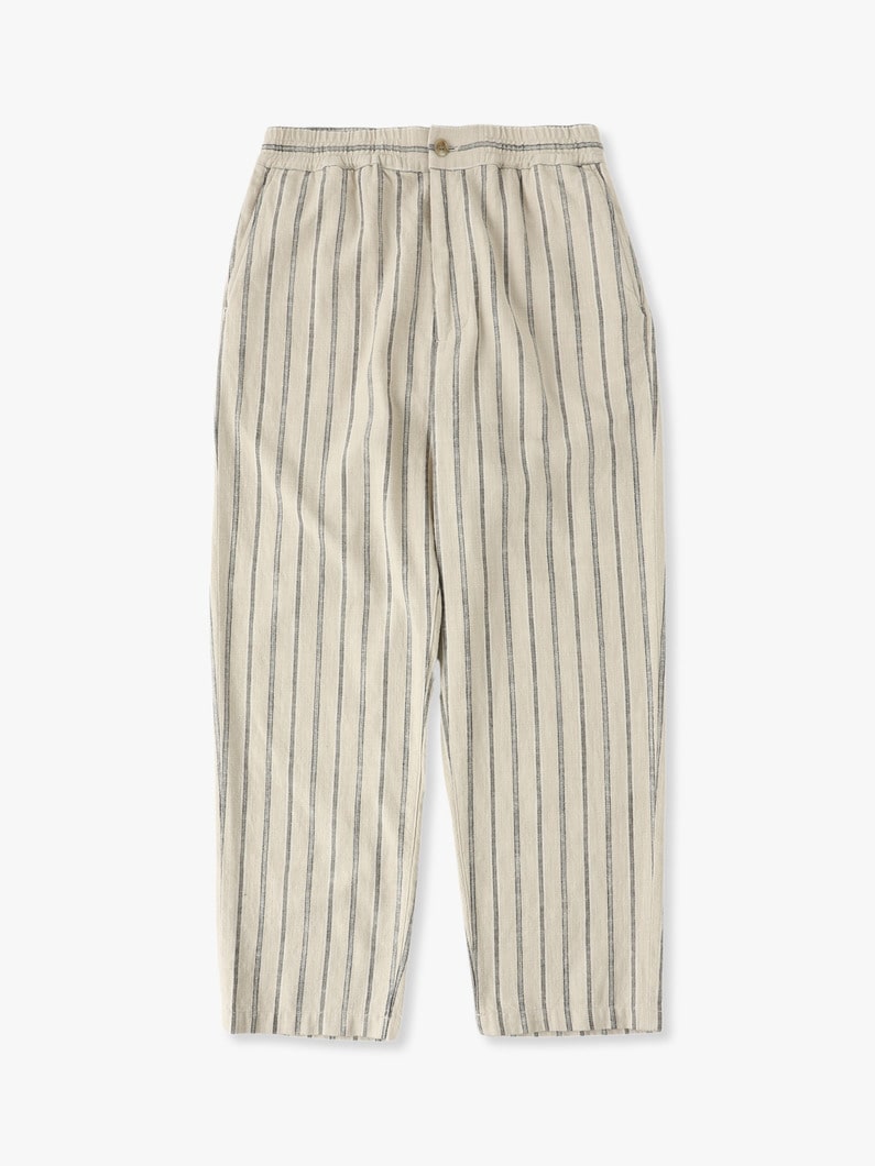 Organic Cotton Striped Easy Pants 詳細画像 ivory