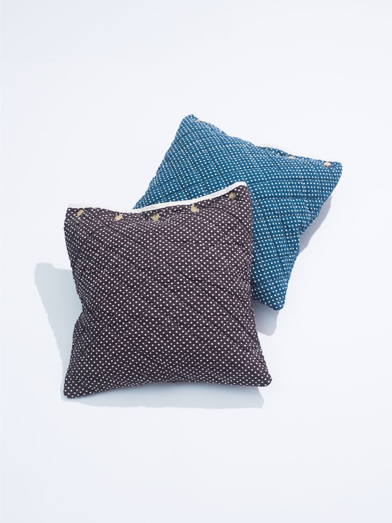 Dot Quilted Pillow (18×18 inch) 詳細画像 navy 6