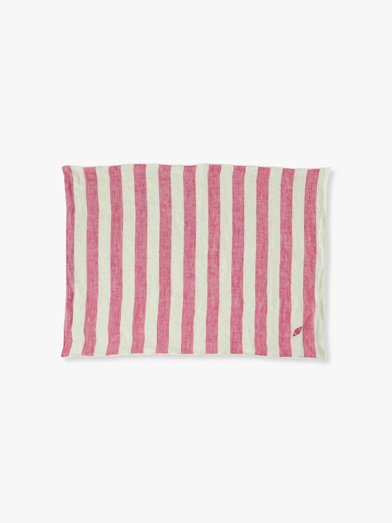 Washed Linen Striped Placemat 詳細画像 pink 1