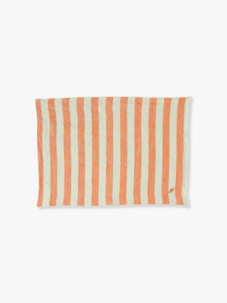Washed Linen Striped Placemat 詳細画像 orange
