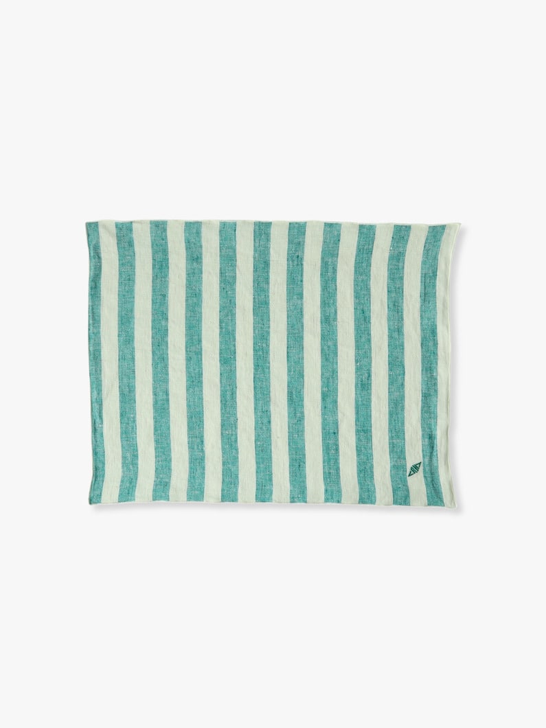 Washed Linen Striped Placemat 詳細画像 green 1