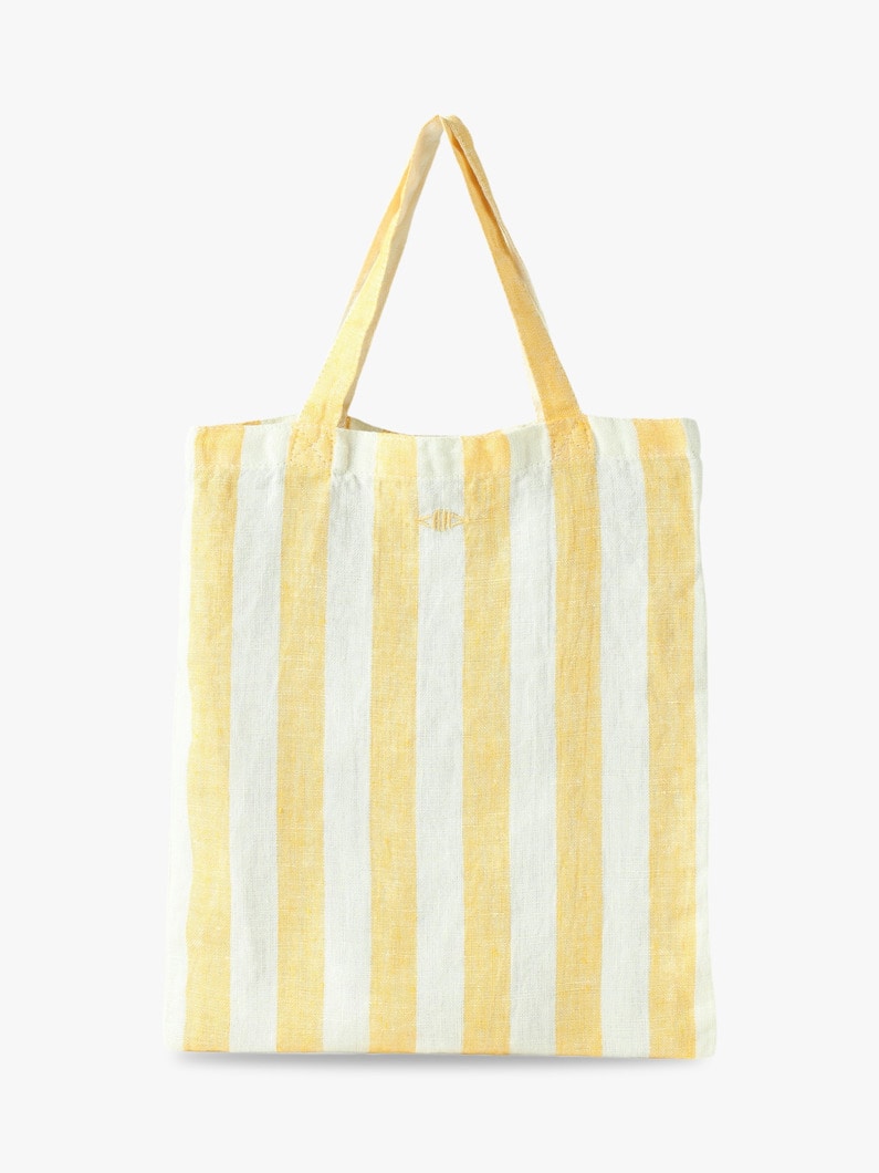 Washed Linen Striped Mini Shopper Bag  詳細画像 yellow